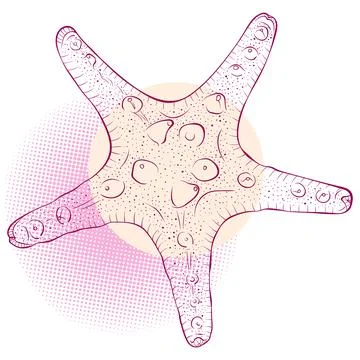 Starfish on spotted background Stock Illustration