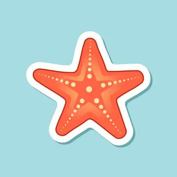 Starfish sticker icon in flat style. Sea stars vector illustration on isola.. 스톡 일러스트