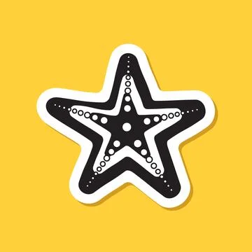 Starfish sticker icon in flat style. Sea stars vector illustration on isola.. 스톡 일러스트