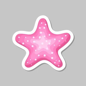 Starfish sticker icon in flat style. Sea stars vector illustration on isola.. 스톡 일러스트