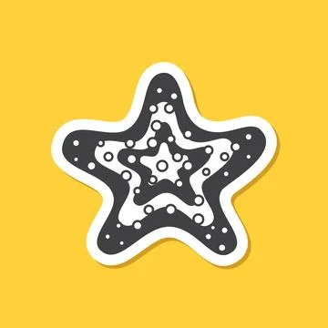 Starfish sticker icon in flat style. Sea stars vector illustration on isola.. 스톡 일러스트
