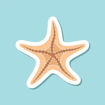 Starfish sticker icon in flat style. Sea stars vector illustration on isola.. 스톡 일러스트