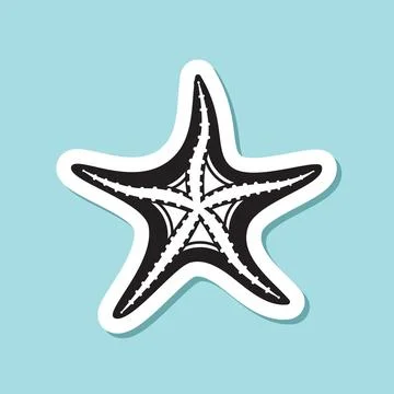 Starfish sticker icon in flat style. Sea stars vector illustration on isola.. 스톡 일러스트