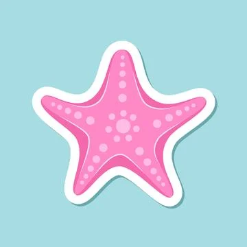 Starfish sticker icon in flat style. Sea stars vector illustration on isola.. 스톡 일러스트