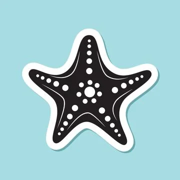 Starfish sticker icon in flat style. Sea stars vector illustration on isola.. 스톡 일러스트