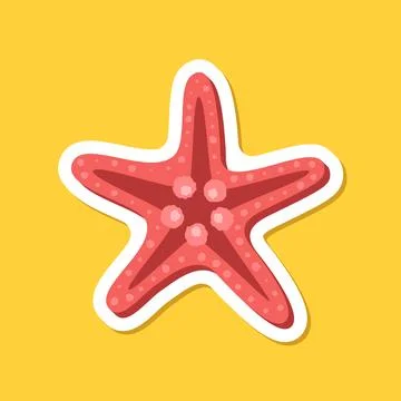 Starfish sticker icon in flat style. Sea stars vector illustration on isola.. 스톡 일러스트
