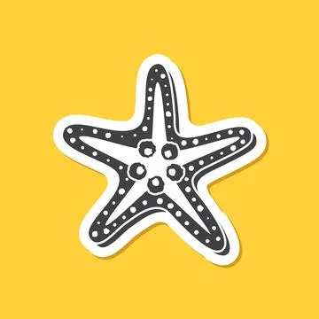 Starfish sticker icon in flat style. Sea stars vector illustration on isola.. 스톡 일러스트