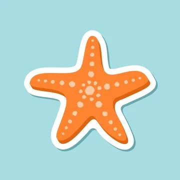 Starfish sticker icon in flat style. Sea stars vector illustration on isola.. 스톡 일러스트
