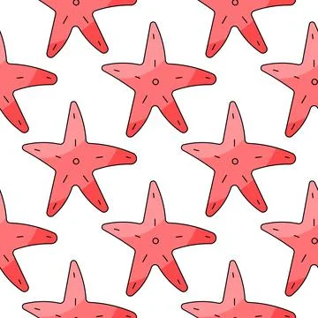 Starfish Summer Pattern Animals of the sea Stock Illustration