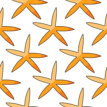 Starfish Summer Pattern Animals of the sea Stock Illustration