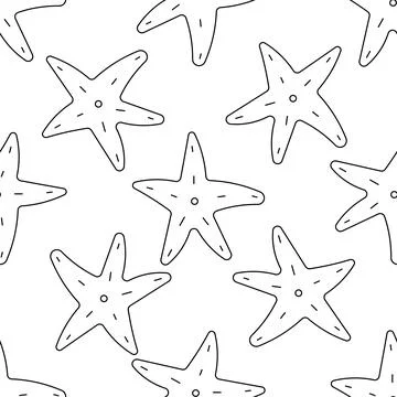 Starfish Summer Pattern Animals of the sea Stock Illustration