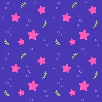 Starfish underwater seamless pattern Stock Illustration