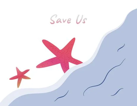 Starfish vector for global warming campaign イラスト素材