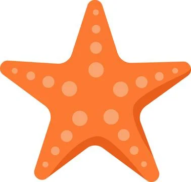 Starfish on a White Background With Simple Shape and Bold Color Stock Illustration