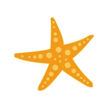 Starfish yellow in flat style. Stock Illustration