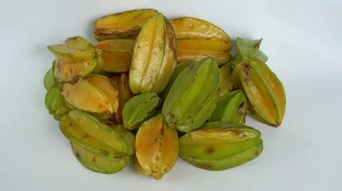 Starfruits stack bunch isolated Foto stock