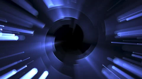 Stargate Glowing Blue Light Vortex Loop High Energy Animation Abstract Stock Footage 321151070
