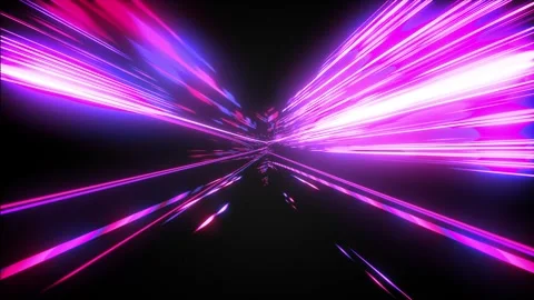 A Stargate With a Glowing Gradient Traveling Through Space - Digital Stock Footage 280379586