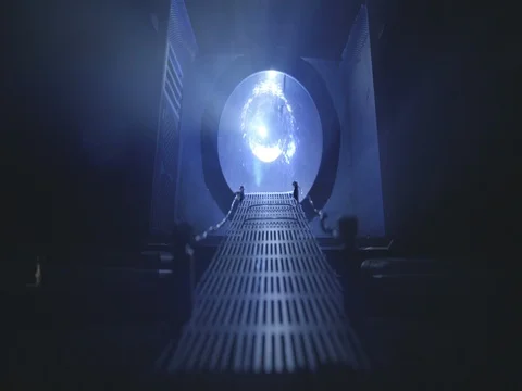 Stargate portal opens time travel Stock Footage