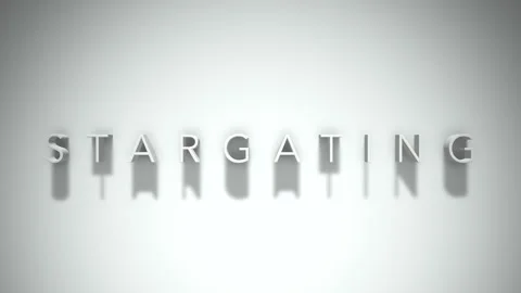 Stargating 3D title animation with shadows on a white background Stock Footage 296809112