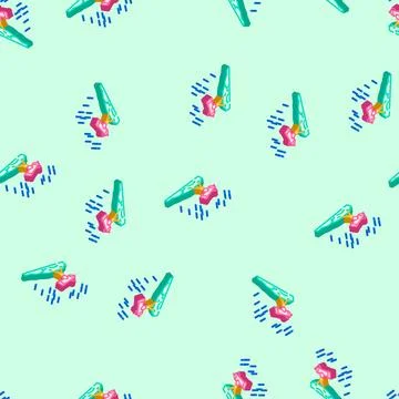 Stargazing spring isometric icon seamless pattern 스톡 일러스트
