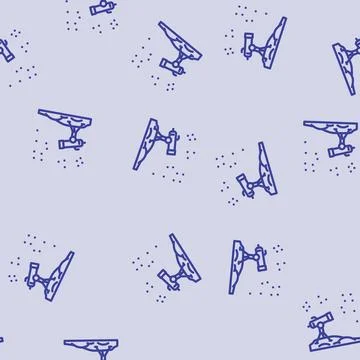 Stargazing spring line vector seamless pattern Stock Illustration
