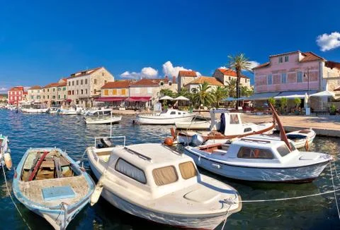 Stari Grad waterfront summer view Stock Photos