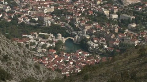 Stari Most. Mostar. long-shot 库存影片 8683405
