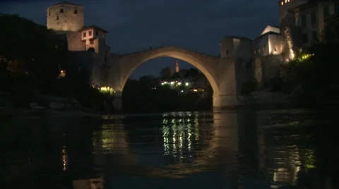 Stari Most. Mostar. night. 3 库存影片 8682733