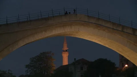 Stari Most. Mostar. night. 4 Vidéo 8682760