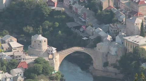 Stari Most. Old Bridge, Mostar 2 스톡 동영상 8637785