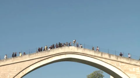 Stari Most. Old Bridge. Mostar 스톡 동영상 8689674