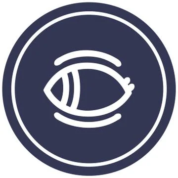 Staring eye circular icon Stock Illustration