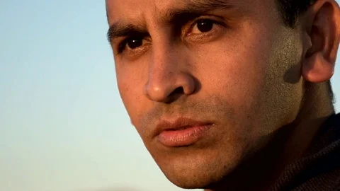 Staring man  Stock Footage 126842615