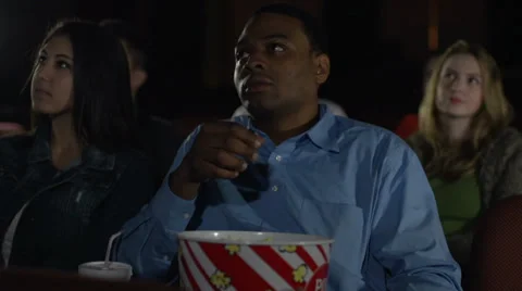 Staring at the movie screen (2 of 5) Stock Footage 35165136