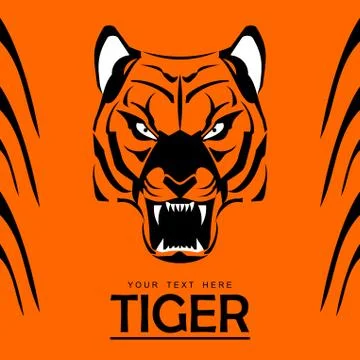 STARING ORANGE TIGER Stock Illustration