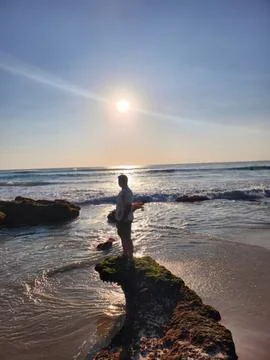 Staring at the sunset Stock Photos