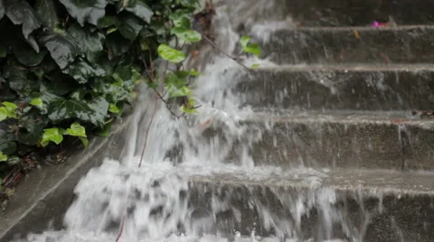 Staris Flooding Stock Footage 1007643