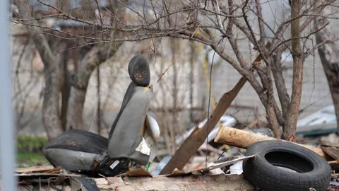 A stark image of the aftermath of the terrorist attack in Ukraine, haphazardly Stock-Footage 254208297