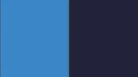 A stark visual contrast between bright blue and deep dark navy blue fields Video stock 336263205