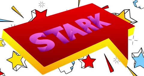 Stark word in a 3d speech bubble. Stock Footage 197738852