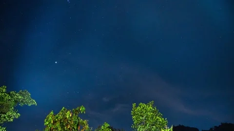 Starlapse during midnight at Munnar Stock Footage 230972128