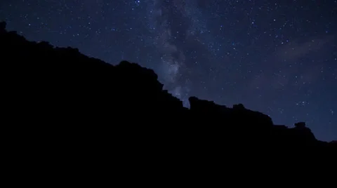 Starlapse of the night sky in Moab - Utah Stock Footage 33774841