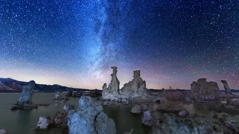 Starlapse over tufas Stock Footage 101888165