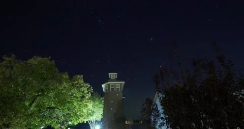 Starlapse tower trees Timelapse Stock Footage 239646773