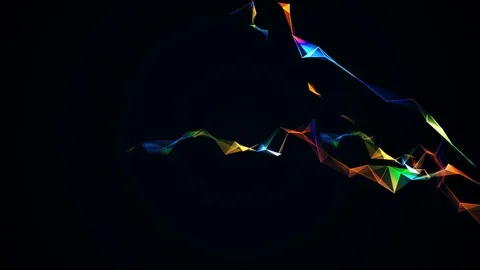 Starlight leaving a trail with geometric elements and particles Stock Footage 116369184