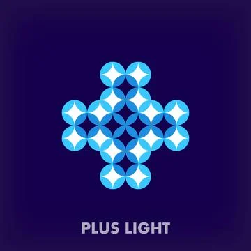 Starlight logo from creative plus sign. Stock Illustration