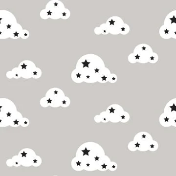 Starlight night seamless vector pattern Stock Illustration