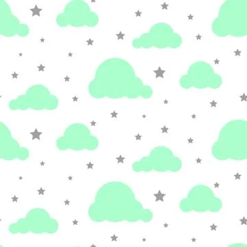 Starlight night sky seamless vector pattern Stock Illustration