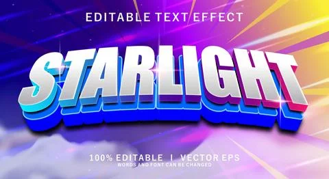 Starlight vector text effect with modern style design Stock Illustration